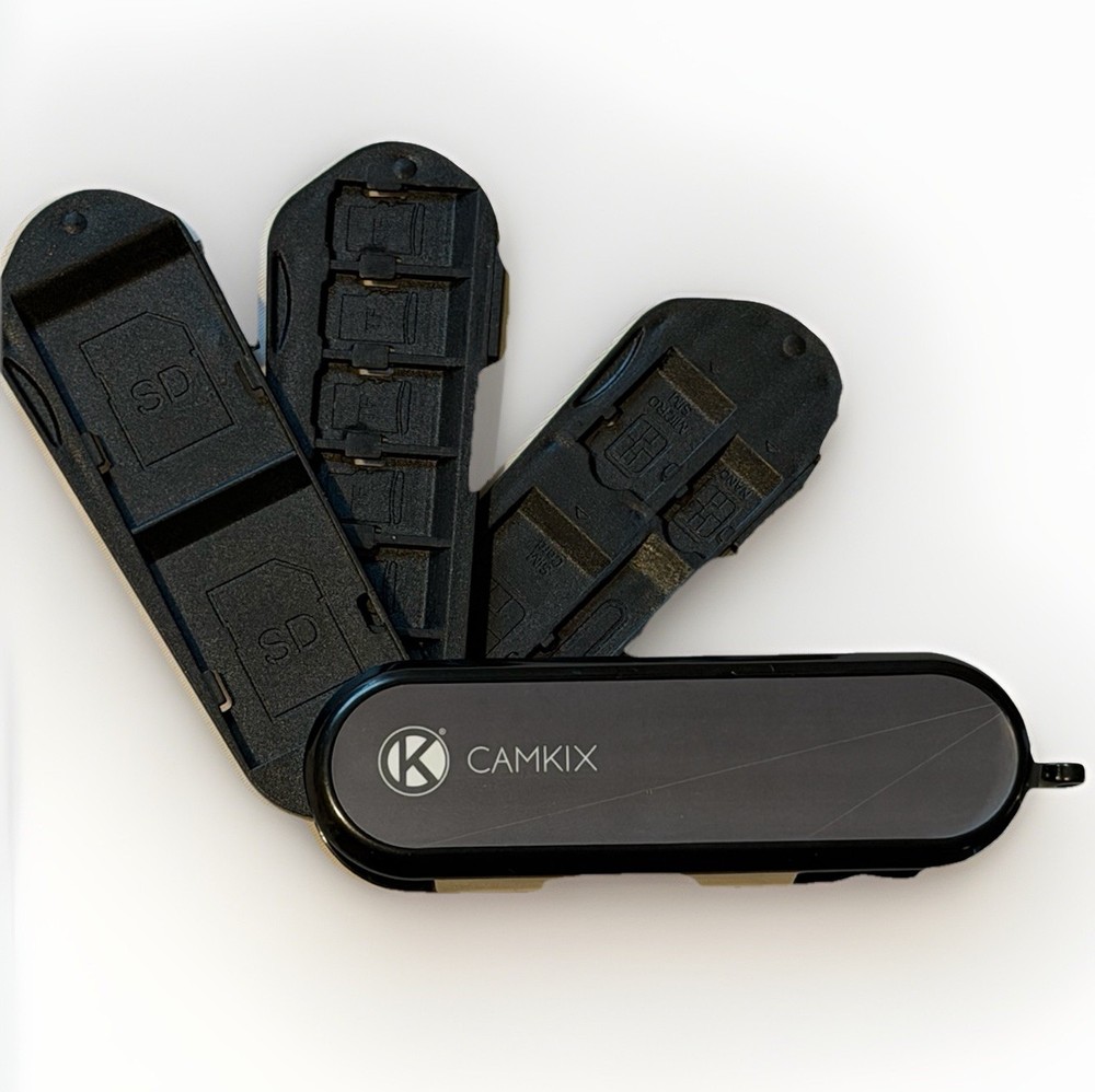 CamKix Memory Card Storage Case with Micro SD Reader - Swiss Army Knife