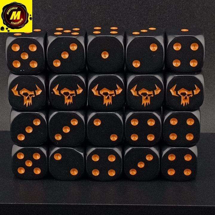 Custom Round-Edge Ork Dice (x20) - #160782 - Warhammer 40K