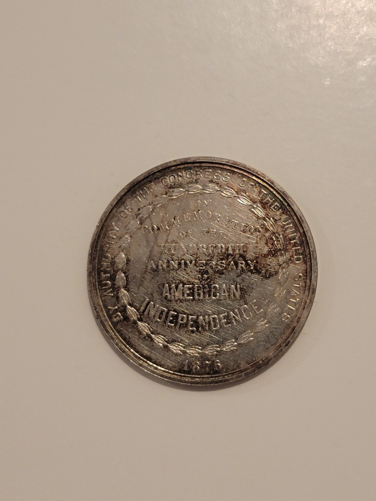 1876 HK-20 SO-CALLED DOLLAR OFFICIAL U.S. MINT CENTENNIAL SILVER PROOF MEDAL