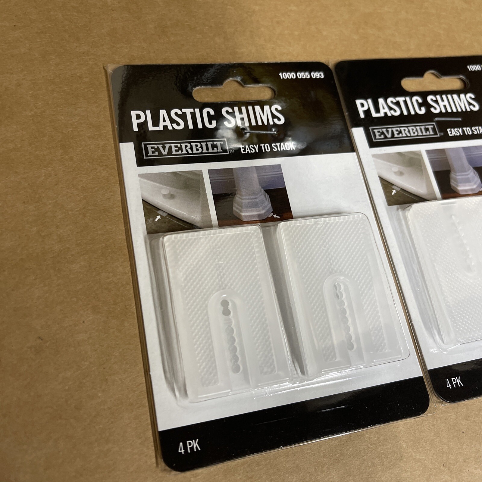 8 Pack Everbilt Plastic Toilet Shims Brand New