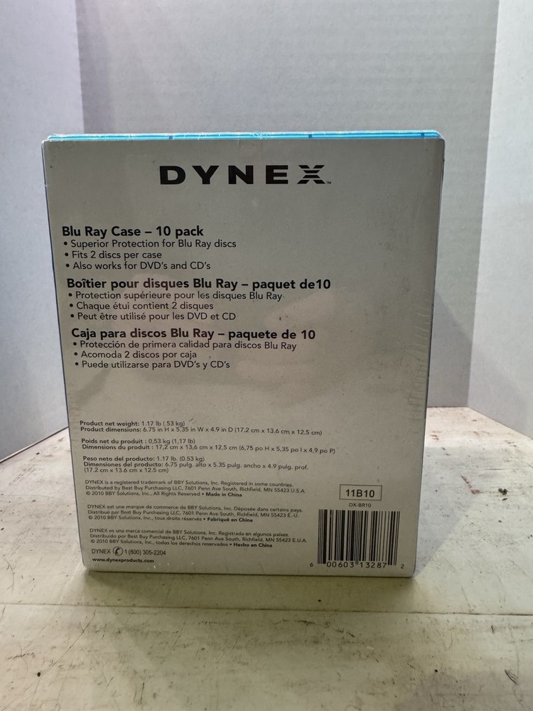 Dynex™ - Blu-ray Disc Cases (10-Pack) - Blue/Clear