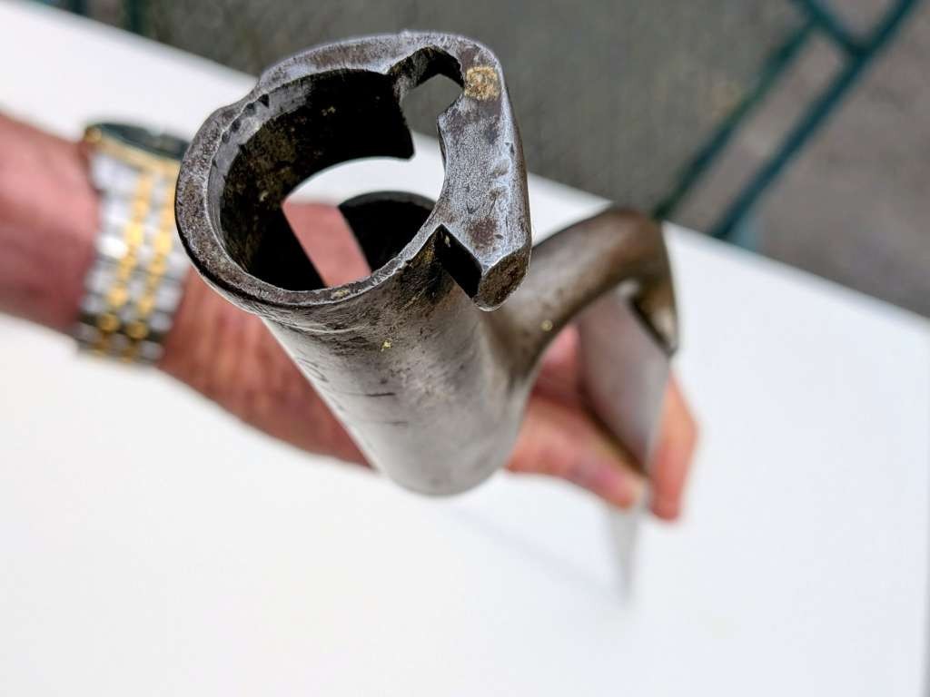 British Pattern 1842 Bayonet converted to Pattern 1851, probably Confederate