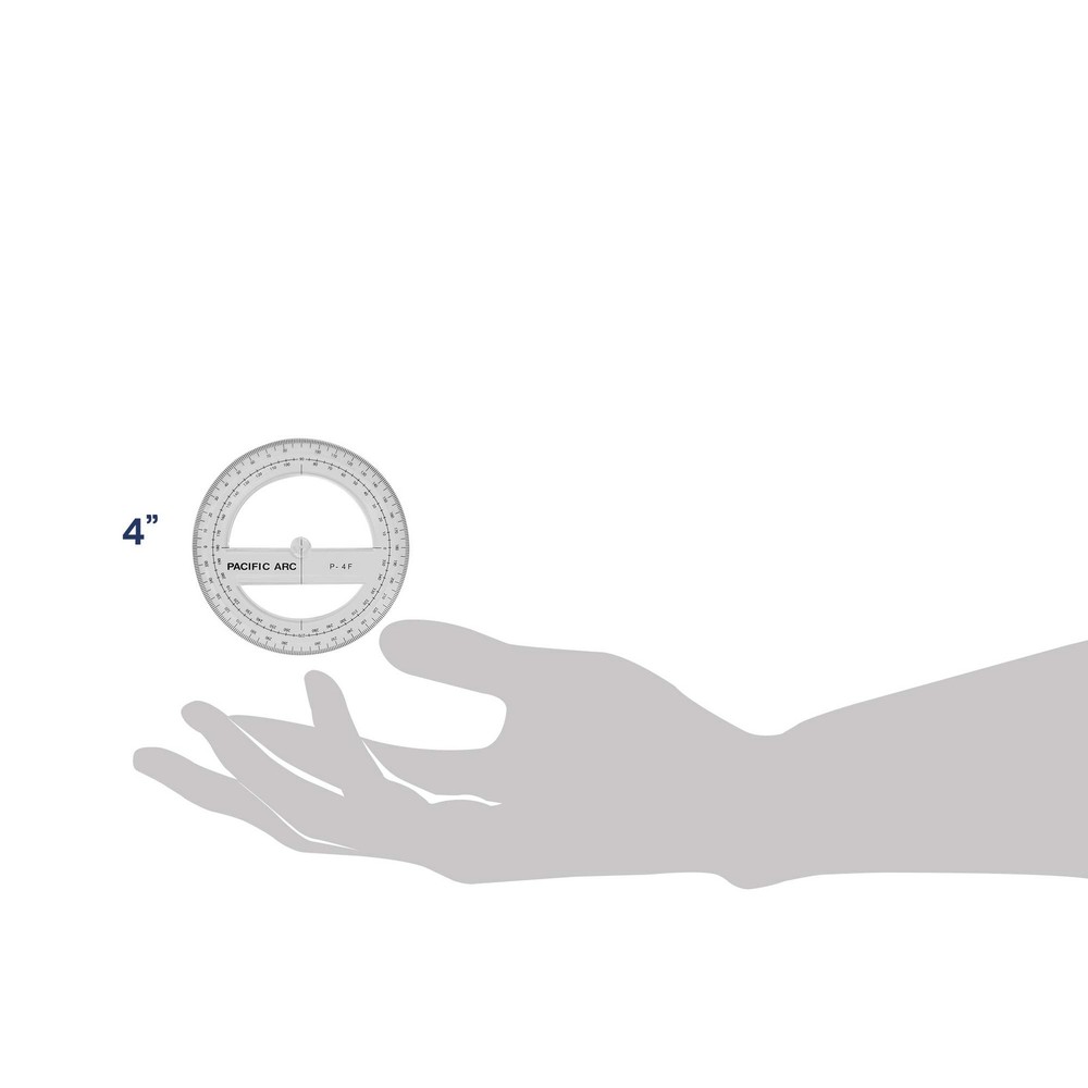4 Inch 360 Degree Plastic Circular Protractor for Geometry Drafting Clear
