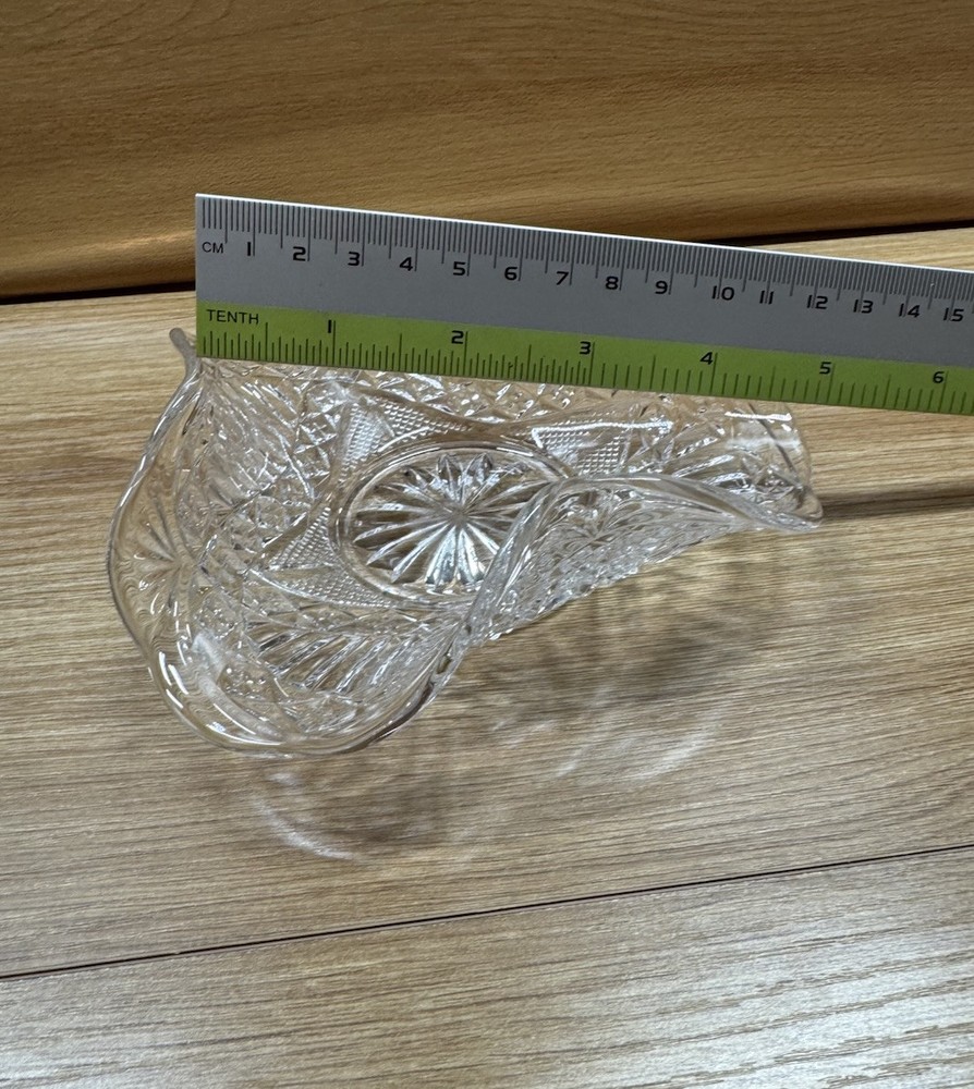 Curved Cut Glass Candy Dish Unique