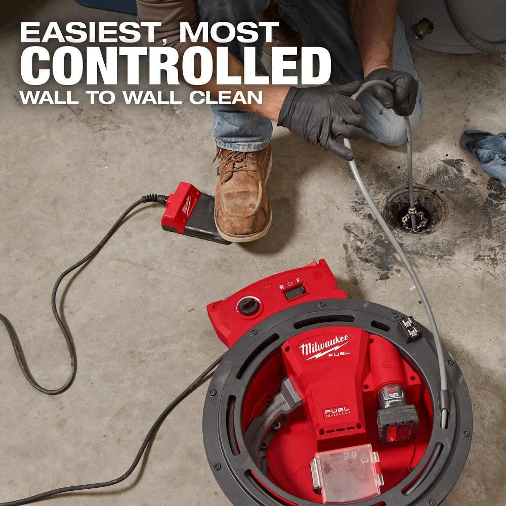 Milwaukee M12 Fuel High Speed Chain Snake For 1-1/4 Inch-2 Inch Pipes