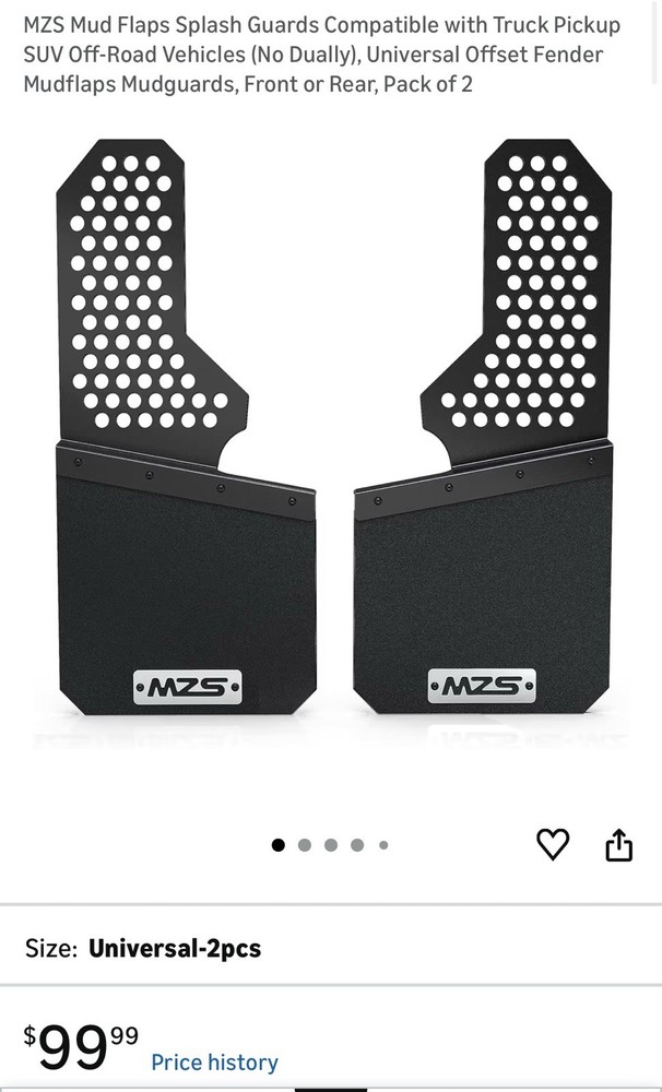 MZS Mud Flaps Splash Guards Compatible with Truck Pickup SUV Off-Road Vehicles