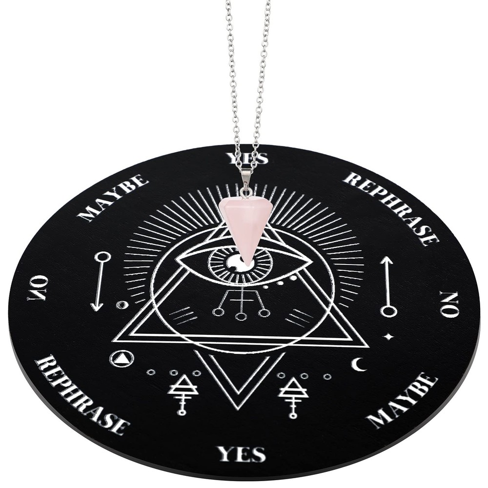 Jetec Wooden Pendulum Board Dowsing Divination Pendulum Witchcraft Alt