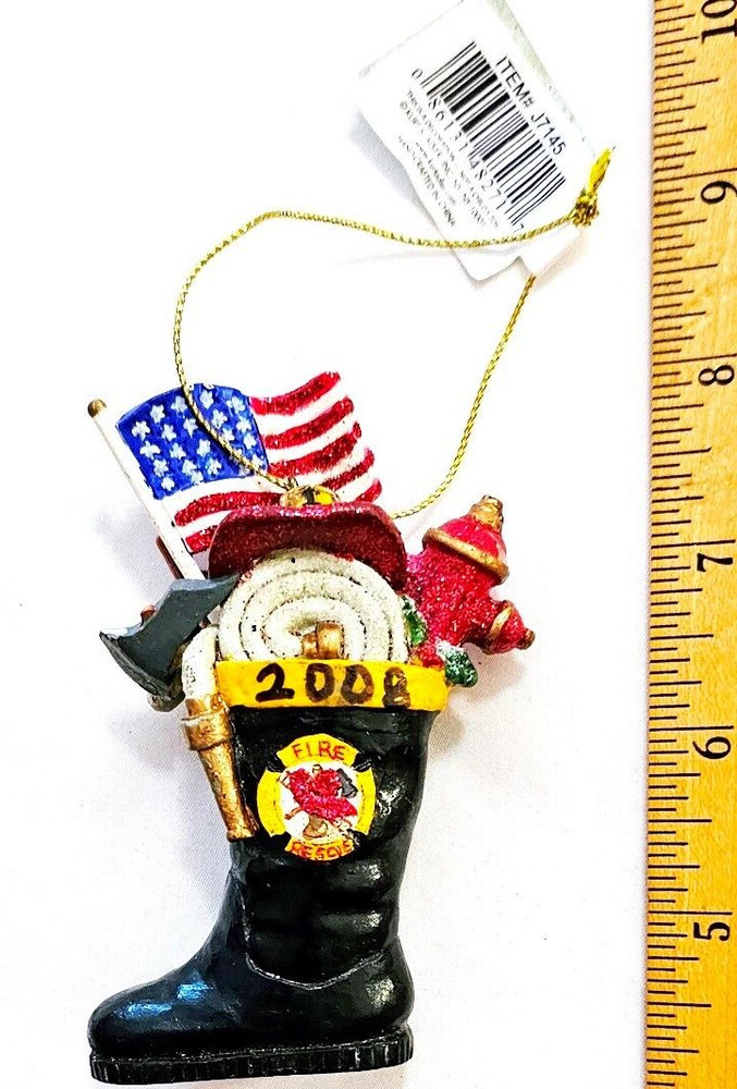 Unique Fireman Boot Christmas Ornament 2008