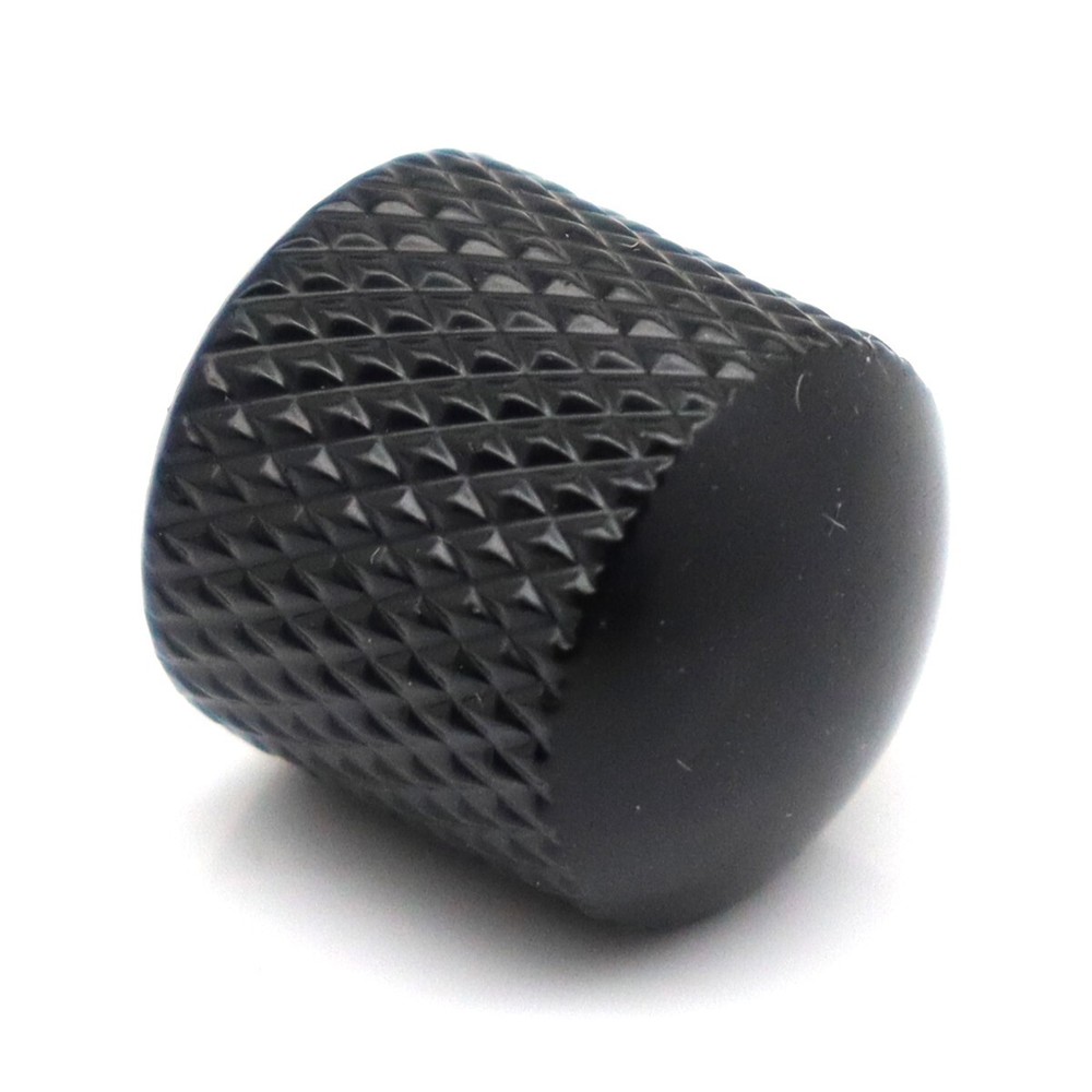 2x Metal Bass Knobs Guitar Knobs 18-spline Pots Push-in Control Knobs Black