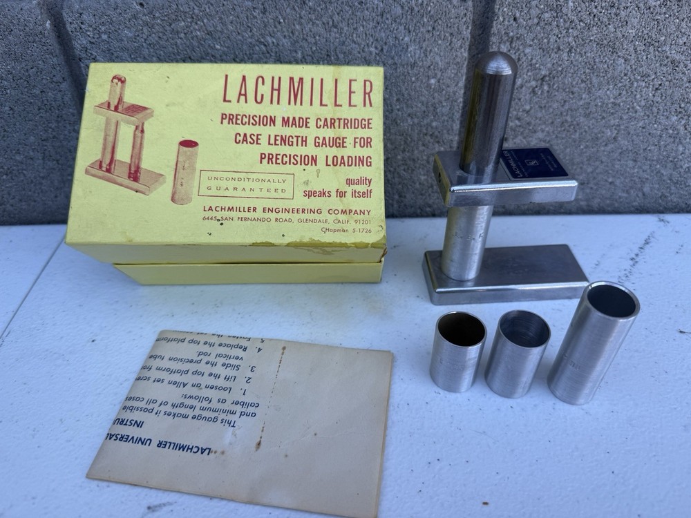 Vintage Lachmiller Engineering Case Length Gauge Set