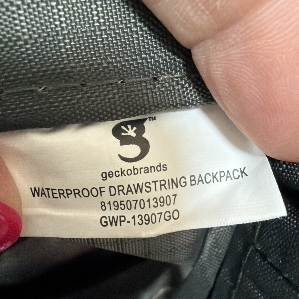 GECKOBRANDS Lightweight Waterproof Nylon Drawstring Active Backpack Gray Orange