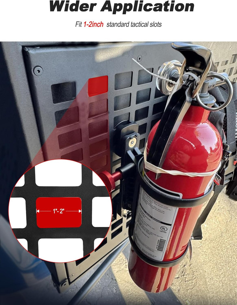 MOLLE Fire Extinguisher Mount Kit Quick Release Bracket for Tactical Panels Fits