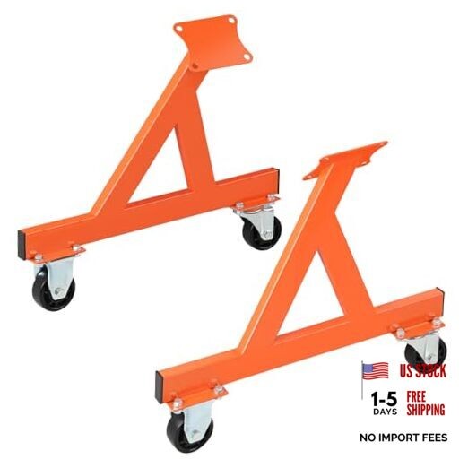 LS Engine Stand Cradle, Rolling Storage Stand for GM Chevy V8 LSx Orange