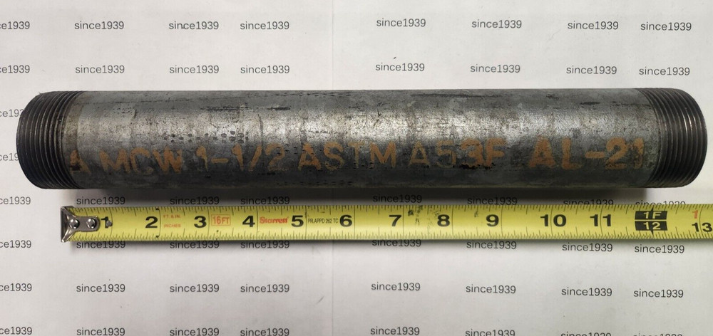 1-1/2" x 12" GALVANIZED NIPPLE SCHEDULE 40