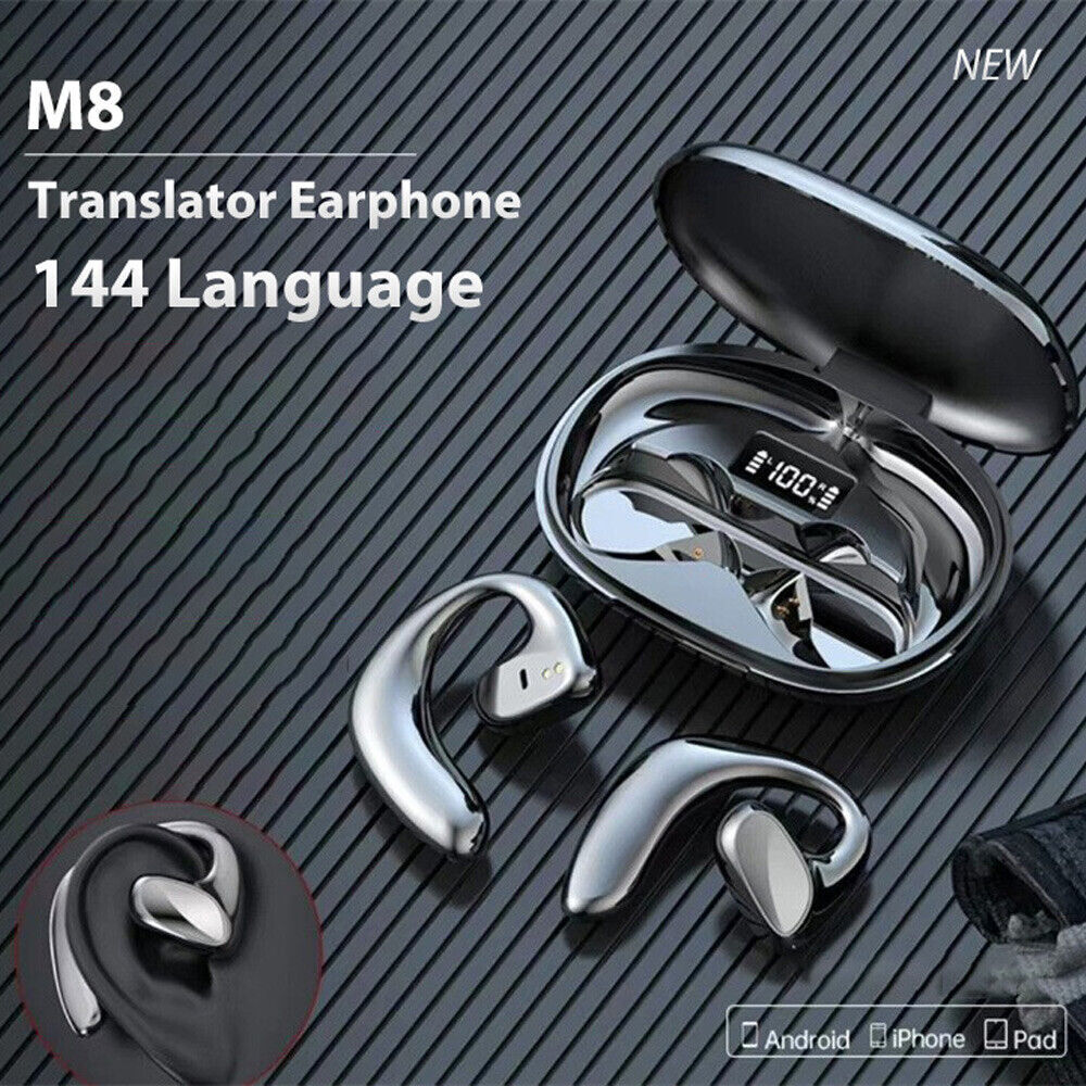 144 Language Translator Earbuds M8 Wireless Bluetooth Two Way Translator Device