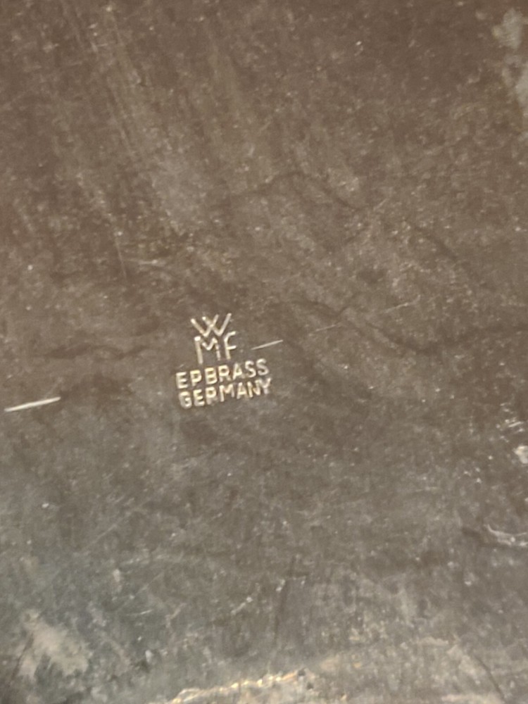 Vintage WMF IKORA Germany Polished Brushed Footed Bowl EP Brass