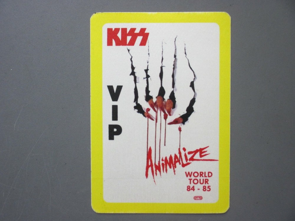 KISS backstage pass satin sticker Animalize World Tour 84-85 VIP AUTHENTIC!