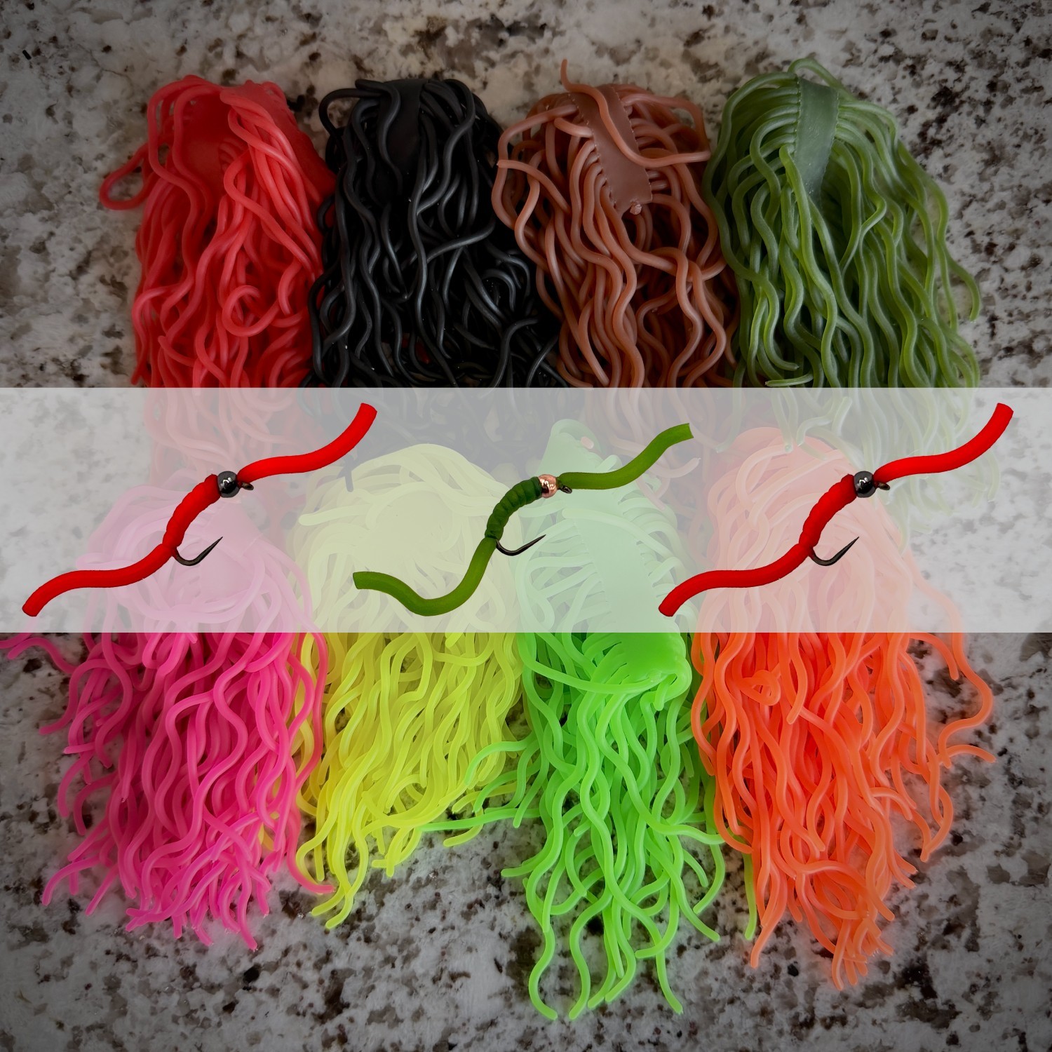 Squirmy Wormy Fly Tying Material - Soft & Stretchy Fly Fishing Worm Body
