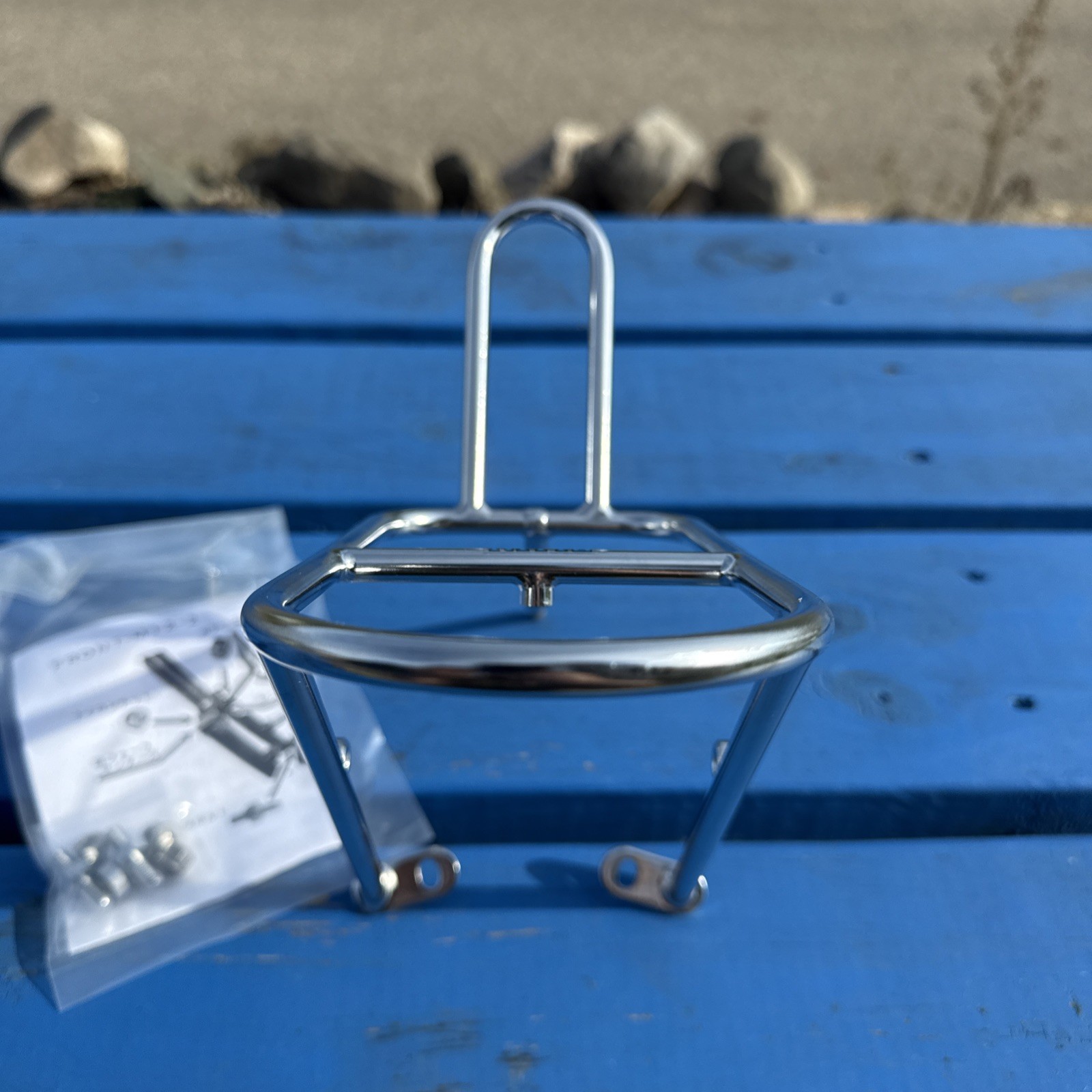 Nitto M12-2 Front Mount Bicycle Rack: Silver W/ Hardware, For Cantilever Brakes