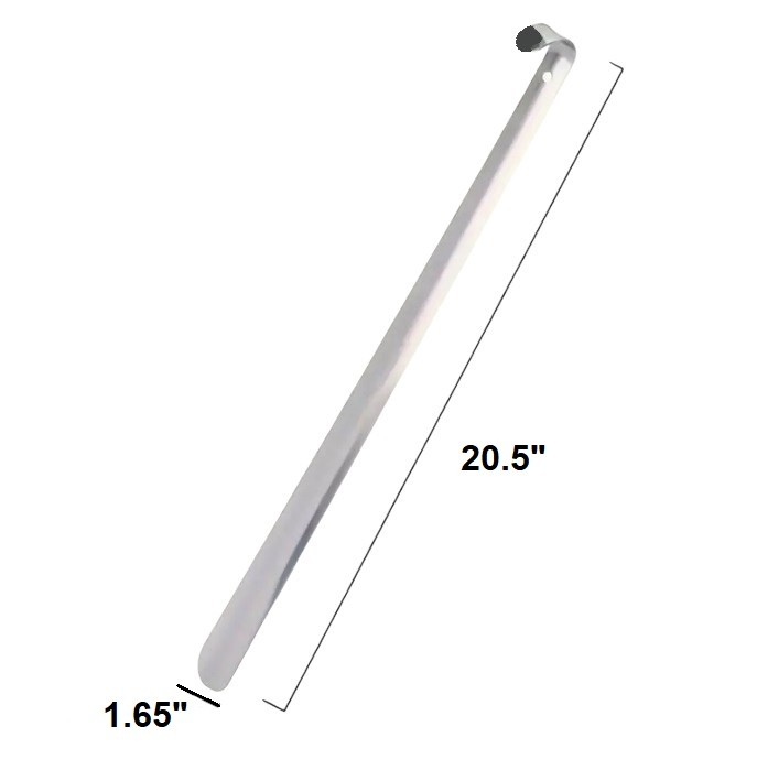 20.5" Extra Long Metal Handle Shoe Horn Stainless Steel Handled Shoehorn Horns
