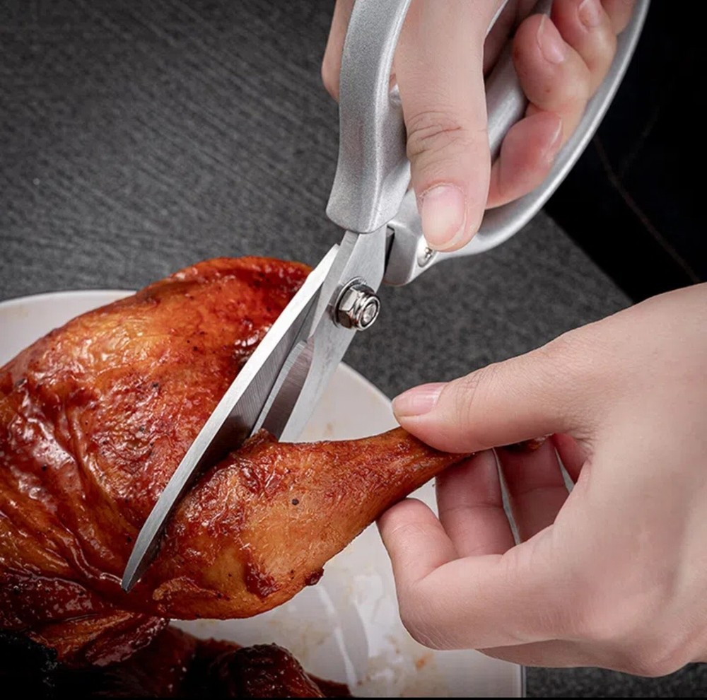 1 Pair Kitchen Scissors Heavy Duty Sharp Shears For Fish Chiken Meat Bone BBQ