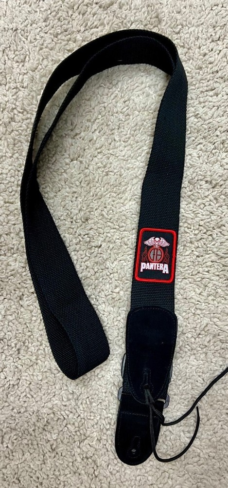 Pantera Logo Patch Cotton Guitar Strap, 2-Inches Wide Adjustable with Suede Ends