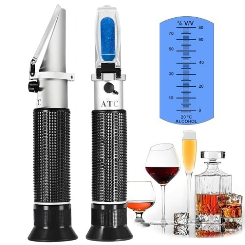 Handheld Alcohol Refractometer 0-80% Tester for Spirits, Whiskey, Brandy & Ethan