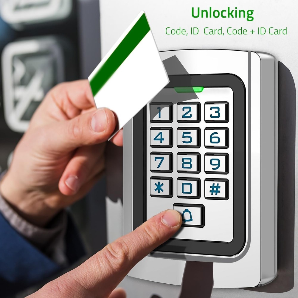 Universal Wired Access Control Metal Keypad 12V DC Door PIN Code & ID Card Key