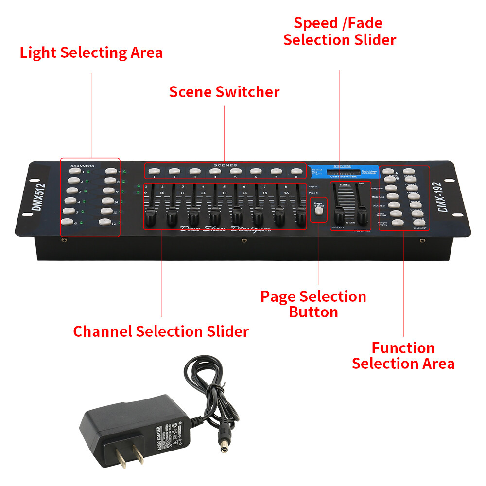 192 Channel Operator Console Controller For Stage DJ Party Lighting DMX 512