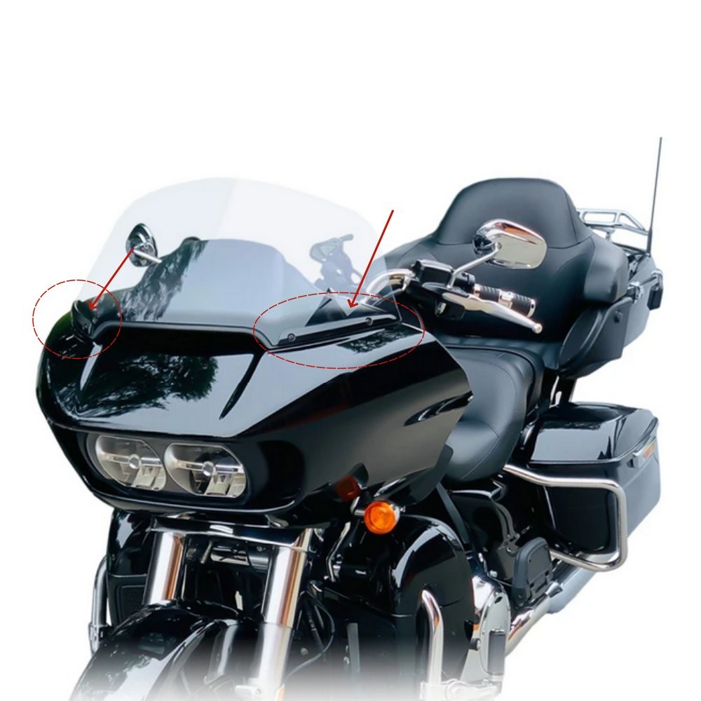 Black Split Front Windscreen Side Trim For Harley Road Glide FLTRX 2015-up