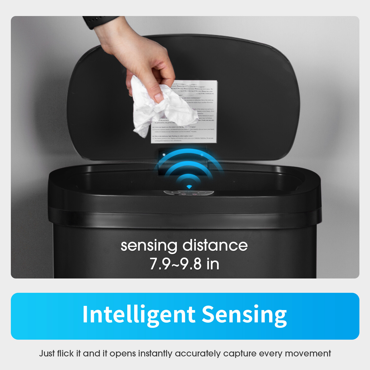 13 Gallon Trash Can Kitchen Trash Can Automatic Garbage Can with Lid Touch Free