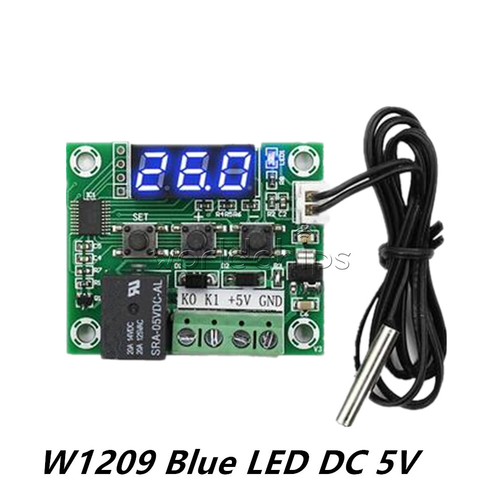 W1209 DC 5V Blue LED Thermostat Temperature Switch Thermometer Controller Sensor