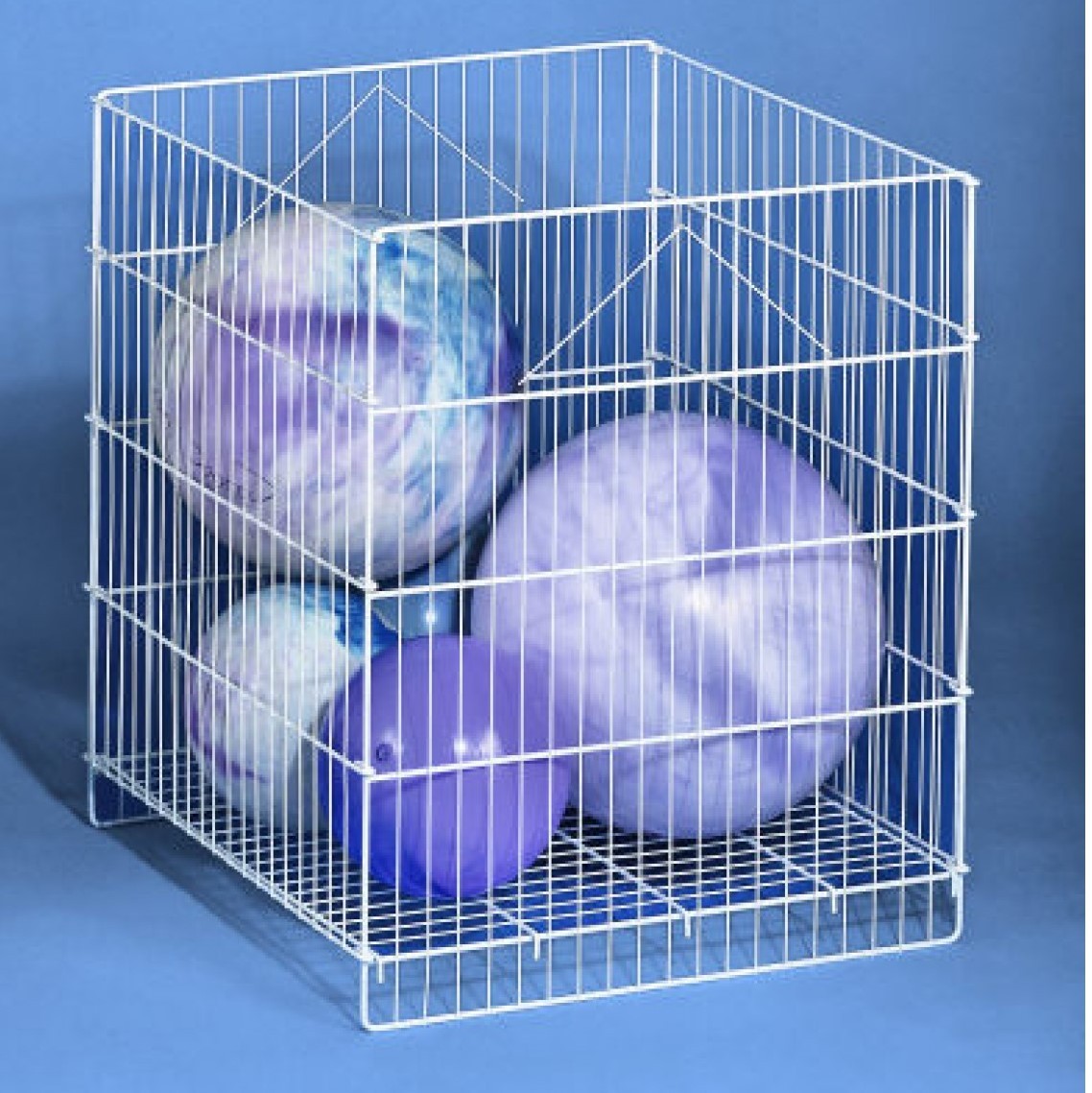 Wire Dump Bin With Adjustable Shelf  26" x 26" x 30" H White Retail Display