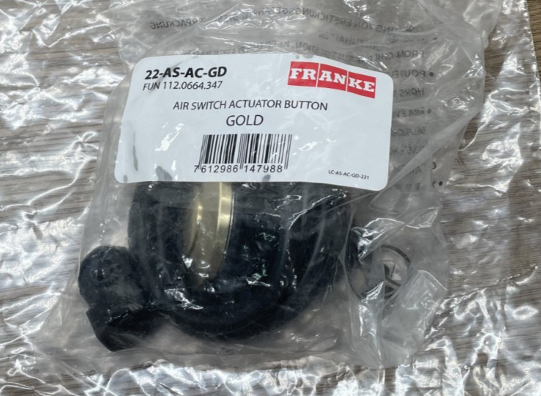 Franke WD3428GLD Air Switch Actuator Button Garbage Disposal Accessories