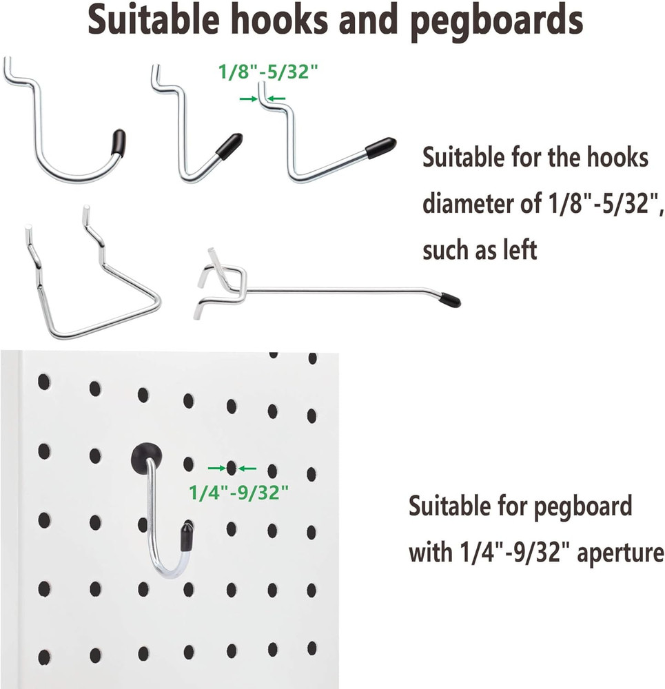Pegboard Hook Locks, for Stopping Hooks from Falling Off, 60PCS, Black