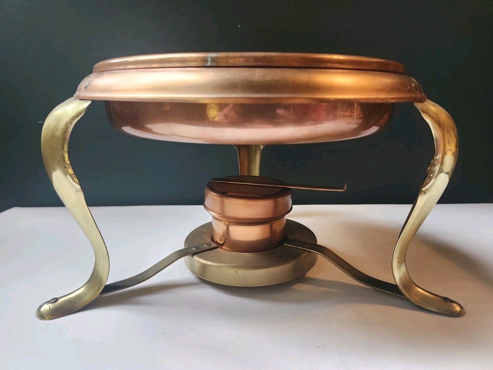 Vintage Copper & Brass Chafing Dish/ Stand