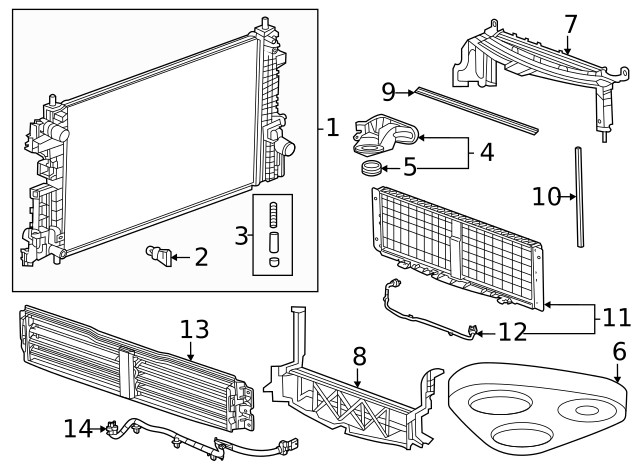 Genuine GM Radiator Upper Insulator 23182177