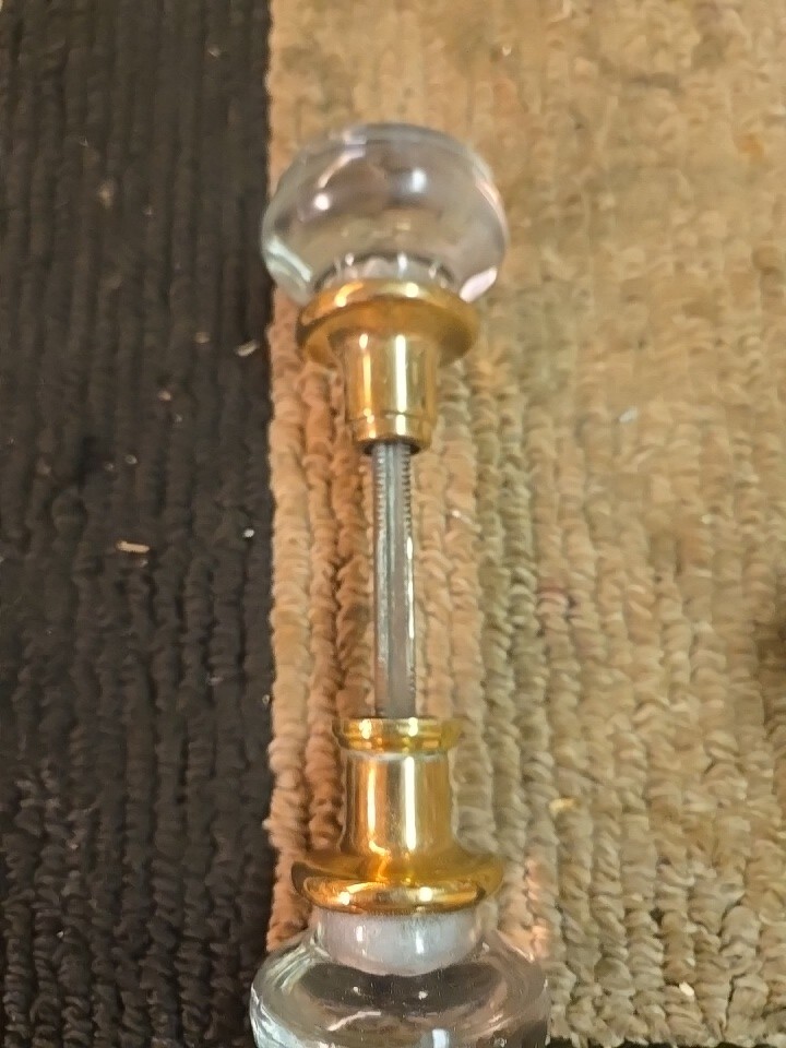 Antique Solid Glass Door Knobs And Brass Your Choice.