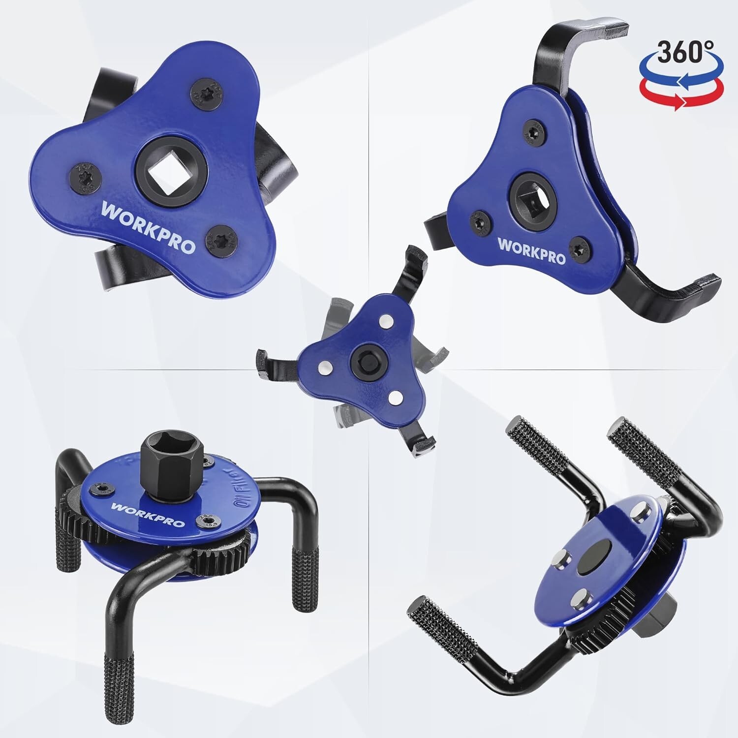 WORKPRO 2Pack Universal Oil Filter Wrench Adjustable Oil Filter Removal Tool Set