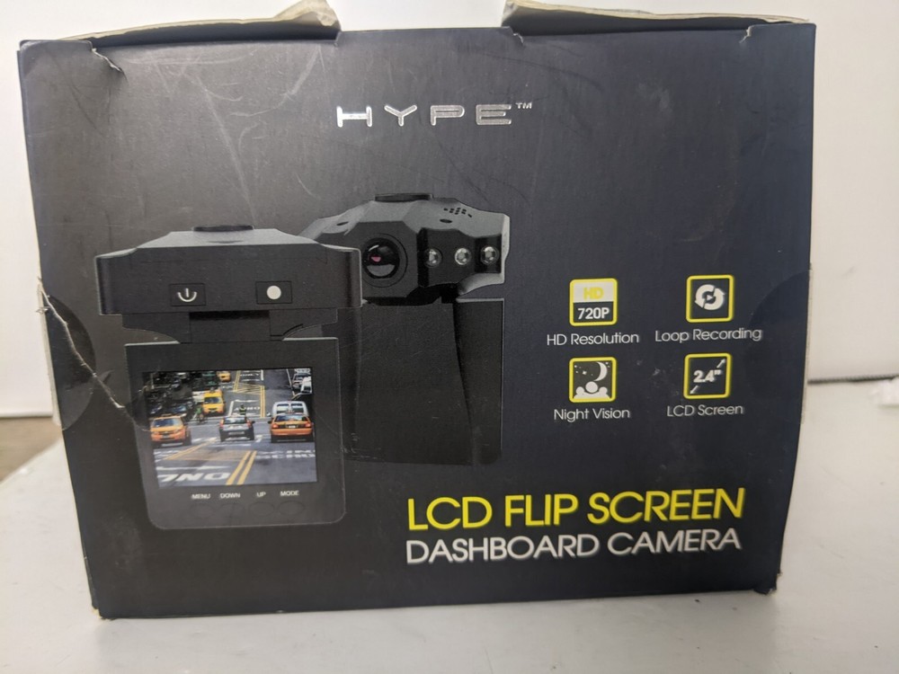 HYPE LCD flip screen dashboard camera 720 p. LCD Screen 2.4"