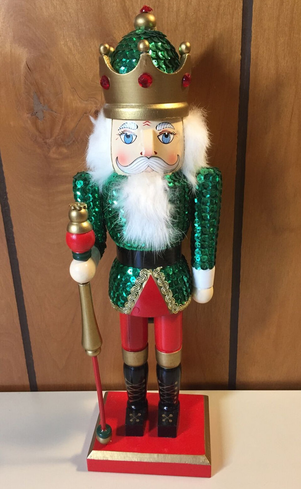 Nutcracker Village 2000 Old World Sequin Soldier Green