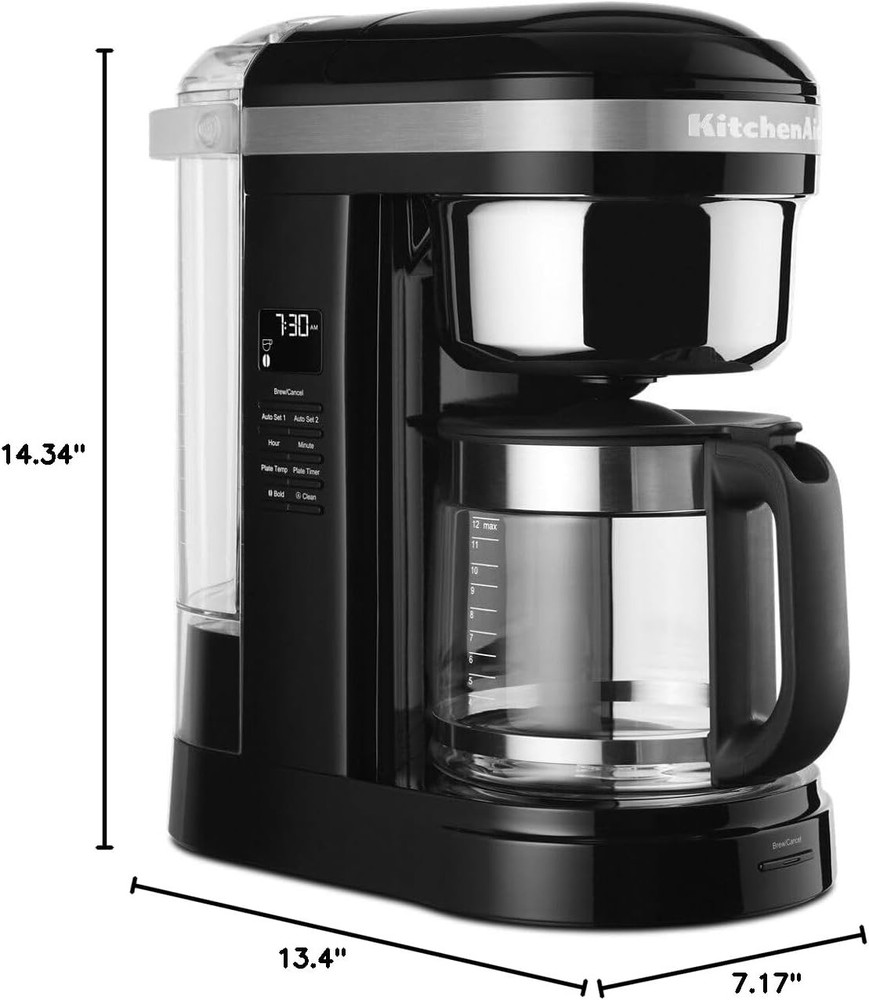 KitchenAid 12-Cup Drip Coffee Maker with Spiral Showerhead and Programmable Warm