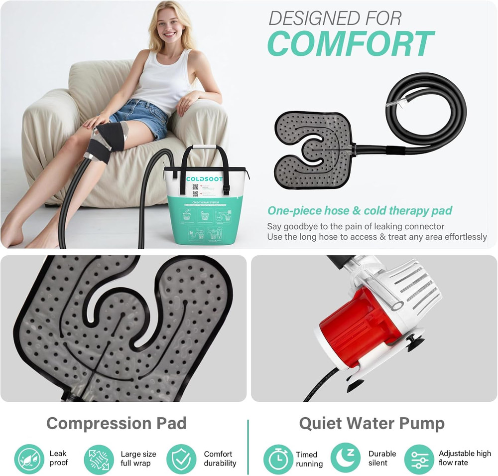 Cold Therapy Machine W/Timer, Compact and Portable Ice Machine for Knee after Su