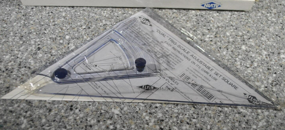 No. LX708K Computing Trig Scale 8" Adjustable Triangle with Inking Edge, Manual