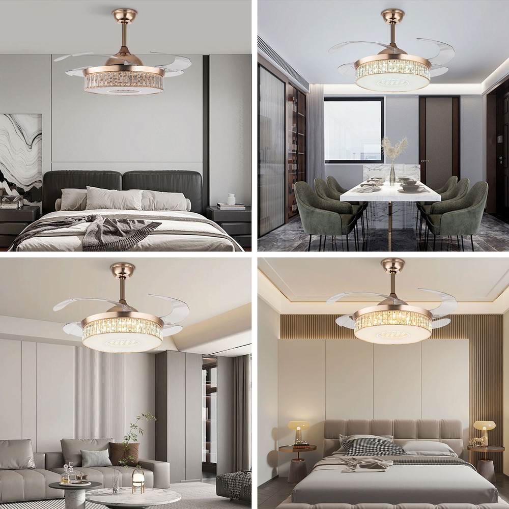 Adjustable Ceiling Fan Light With Remote Control Ceiling Fan Lamp For Bedroom