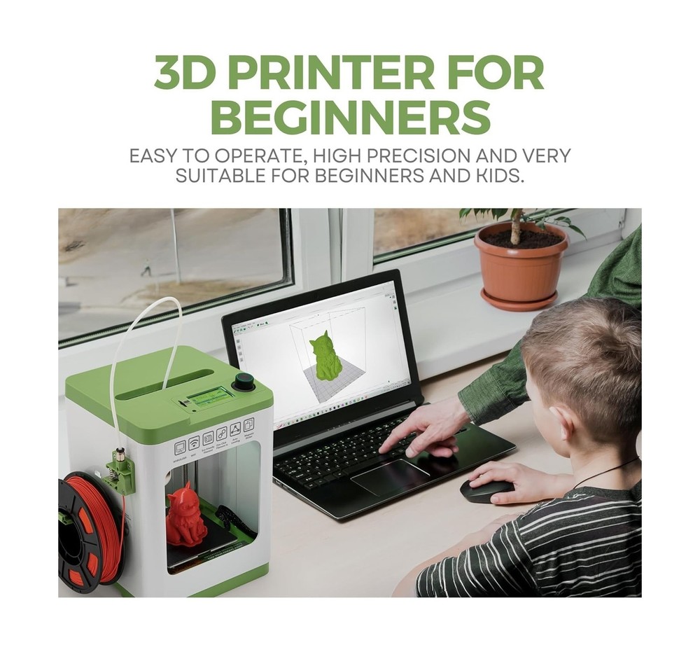 Fully Assembled Mini 3D Printer for Kids and Beginners - Complete Starter Kit...