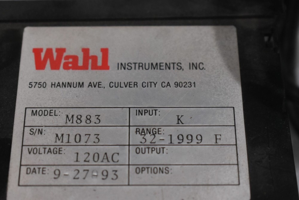 WAHL INSTRUMENTS M883 TEMPERATURE CONTROLLER 120 VAC WITH CORD
