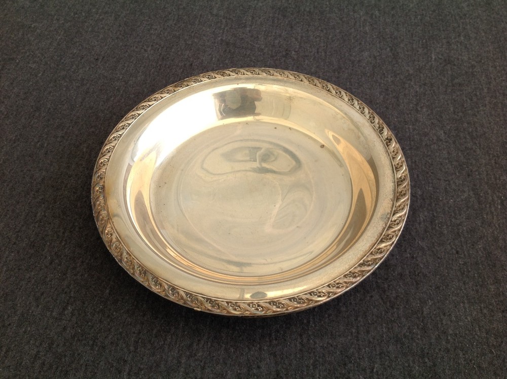 Footed Silverplate Round Serving Tray