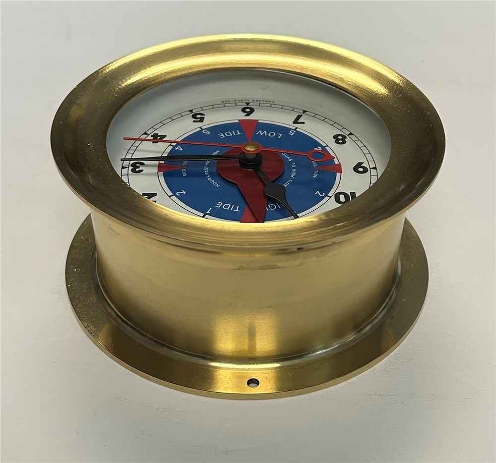Chelsea Tide Clock - Maritime Tide Teller - 4" Dial 5-1/2" Solid Brass Case