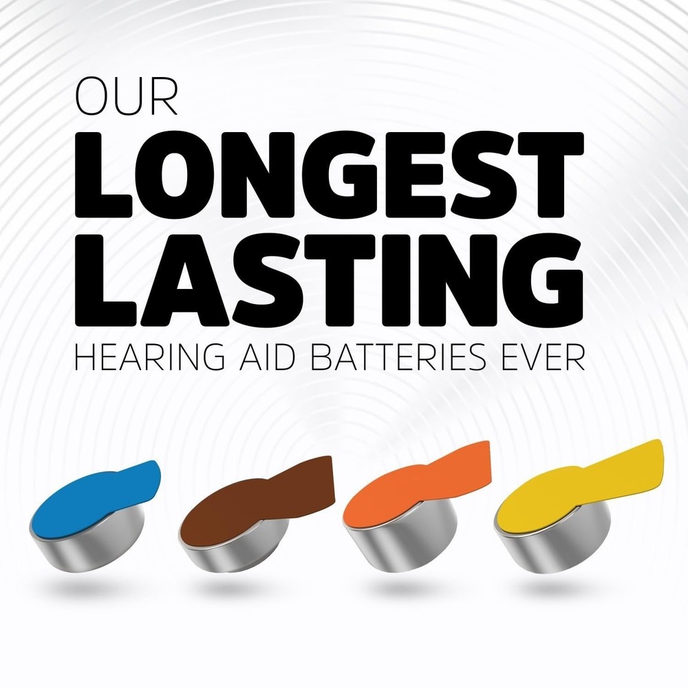 Energizer Hearing Aid Batteries Size 13, Orange Tab, 24 Pack